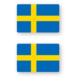 Flag Stickers (Sweden) (SS) 2-piece set W45.5×H30.3mm Reflective Type Outdoor Weather Resistant 5 Years Waterproof Hard Coat for Car and Bike Reflective Sticker Studio