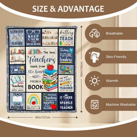 Yasrlvun Teacher Gifts for Women Men Teacher Appreciation Gifts Teachers Blanket 50"x60" Thank You Gift Teachers