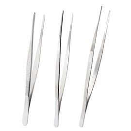Auvotuis Stainless Steel Food Tweezers Kitchen Tweezers Tongs Set of 3, Cooking Tweezers Culinary Tweezers, Fine Chef Tweezers for Cooking Decorating Kitchen (8" 10" 12")