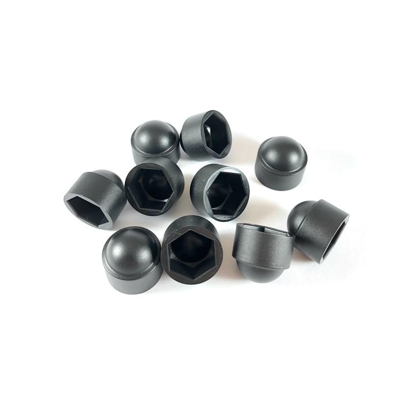 Plastic Dome Nut Protection Cap Covers (M12, 50 Pack, White)