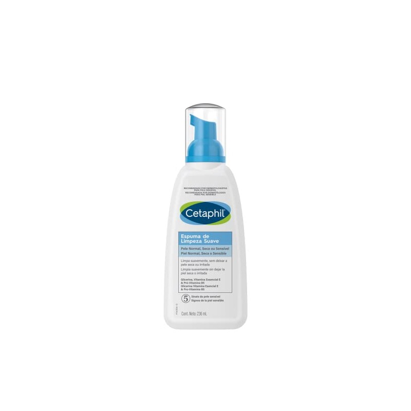 Cetaphil Espuma de Limpieza Suave, Limpia Suavemente sin Dejar la