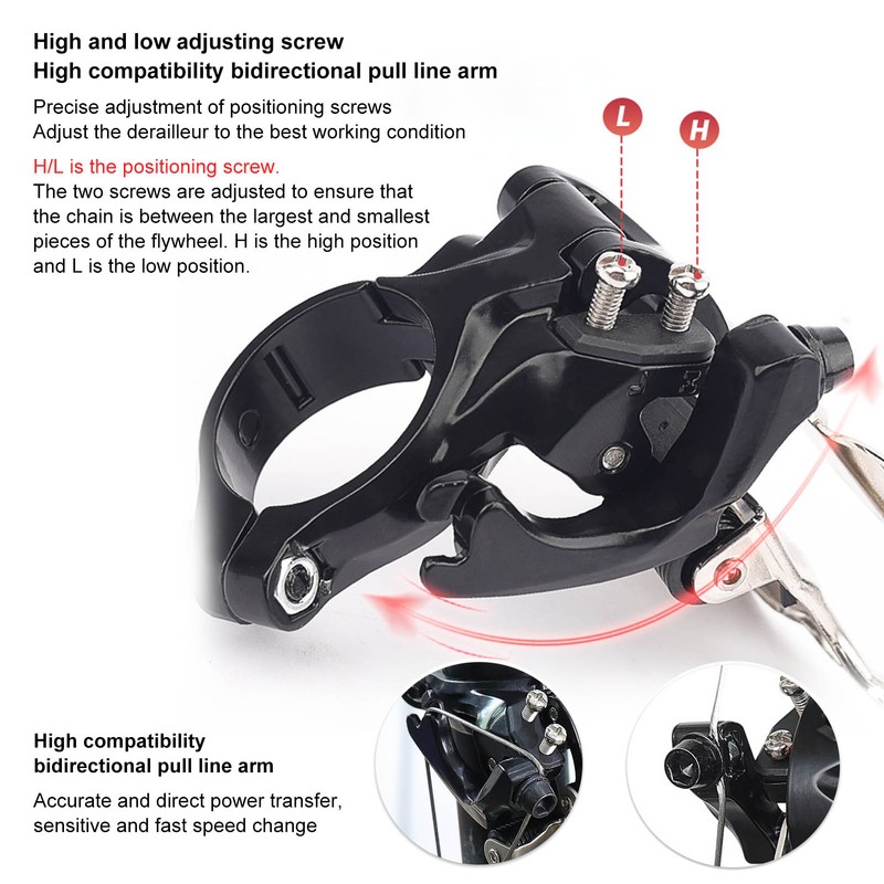 LeBycle 3 Speed Bicycle Front Derailleur 10/11 Speed Universal Front