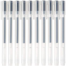 Gel Ink Ballpoint Pen Cap Type 10-Pieces Set, 0.5 mm Nib Size, Black
