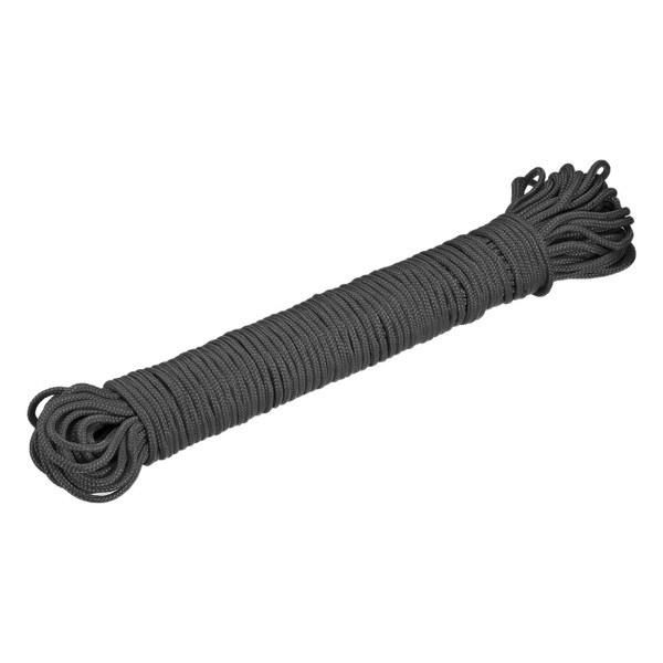 sourcing map Polypropylene Rope Braid Cord 50M/164ft 2mm Dia Black