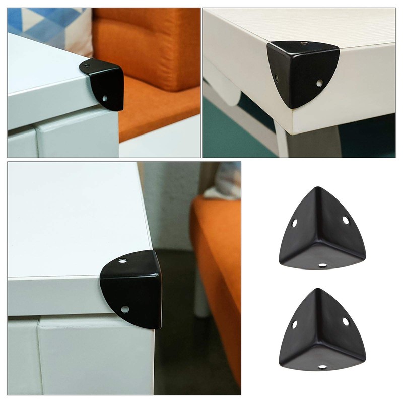 Create idea 12 x Black Corner Braces Decorative Protectors for
