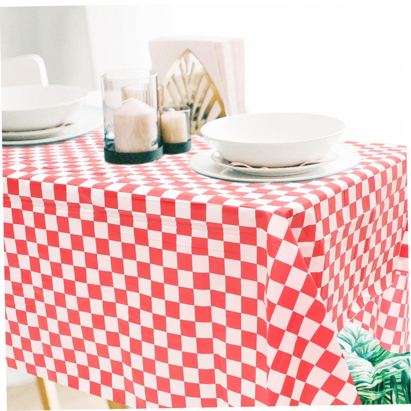 Gatuida Pcs Racing Plaid Tablecloths Party Table Cover Checkered Plastic