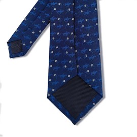 KOOELLE Men's Horseshoe Jacquard Tie Horse Racing Festival Tie Festival Party Navy Blue Ties For Men 3.15 inches (8 cm)