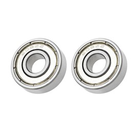 METALLIXITY Deep Groove Ball Bearings (608ZZ, 8mm x 22mm x 7mm) 2Pcs, Chromium Steel Double Shielded Industrial Bearings - for Industrial Micro Motor