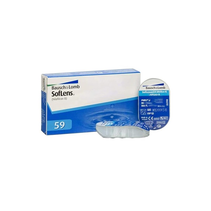Bausch + Lomb SofLens 59 Monatslinsen, sphärische Kontaktlinsen, weich, 6