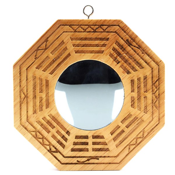 better us Feng Shui Wood Chinese Bagua Mirror 4 Inch