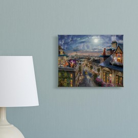 Thomas Kinkade Studios The Aristocats Love Under the Moon 8" x 10" Gallery Wrapped Canvas