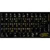 Greek-English Non-Transparent Keyboard Stickers Black Background