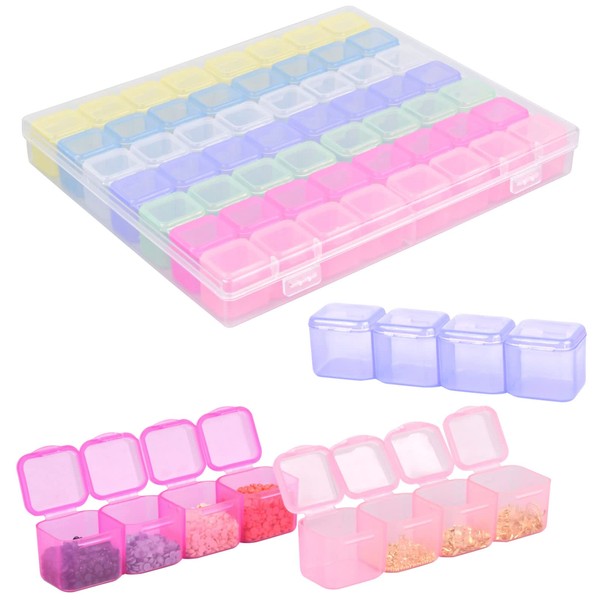 Naapesi Plastic Sorting Box with 56 Compartments, Diamond Embroidery Sorting Box, Plastic Storage Box, Compartments Plastic Sorting Box for Beads, Jewellery, Earrings, Necklace, Rings, Nail Art