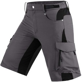 Cycorld Mens Mountain Bike Biking Shorts, Loose Fit with Zip Pockets，Bicycle MTB Shorts, Cycling Baggy Lightweight Pants