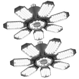 TANBABY Garage Lights, 250W Deformable Ceiling LED Shop Lights, 20000LM LED Light 6500K Garage Lighting 7+1 Adjustable Panels Bulb