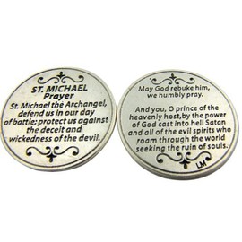 Religious Gift Saint St Michael the Archangel Prayer Protect Us Pocket Token