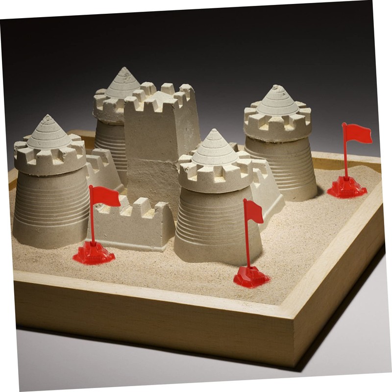 SUPVOX 50Sets Plastic Red Flag Model for DIY Miniature Scene