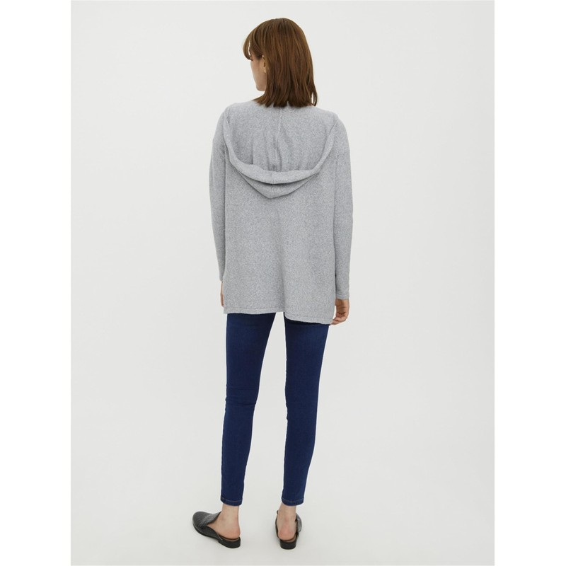 VERO MODA Female cardigan open hood, Light Grey Mel., s