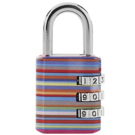 Master Lock Combination Lock - 30mm Combo Lock with Striped Design - 3 Digit Padlock for Gym and Combination Lock for Locker- Assorted Designs