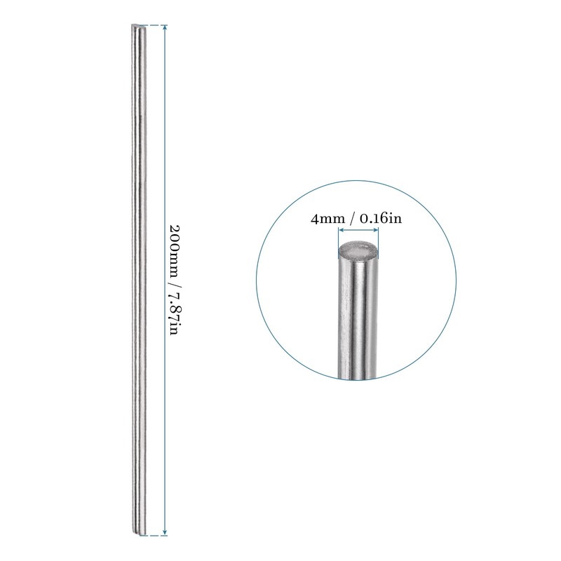 QUARKZMAN 200mm x 4mm 304 Stainless Steel x 5pcs Linear