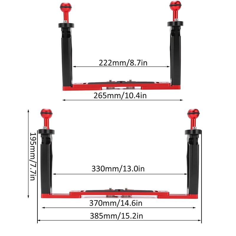 Dual Handle Tray Stabilizer Rig Diving Underwater Camera Housing Tray
