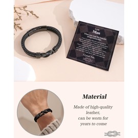 VGWON Gifts for Men Mens Gifts Mens Bracelets Friendship Bracelet Men's Bracelets Birthday Gifts for Men Boyfriend Husband Fiance 30th 40th 50th 60th 70th 80th Birthday Gifts for Men