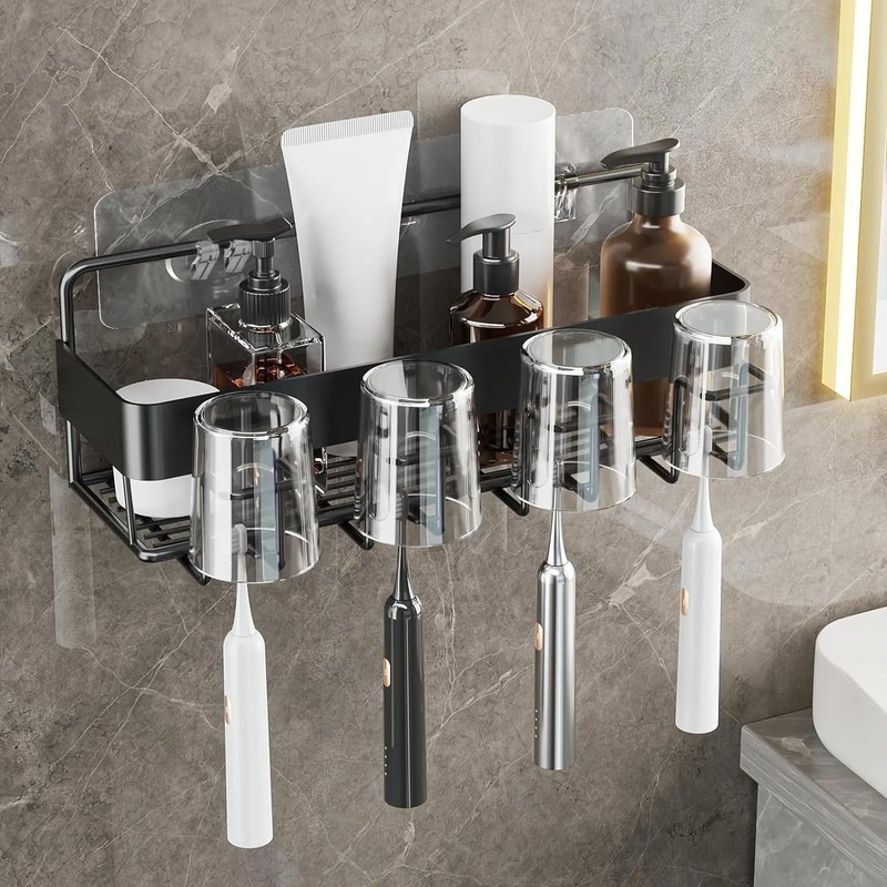 Spiglamm 4 Pack Shower Caddy Adhesive Hooks Replacement, Shower Shelf