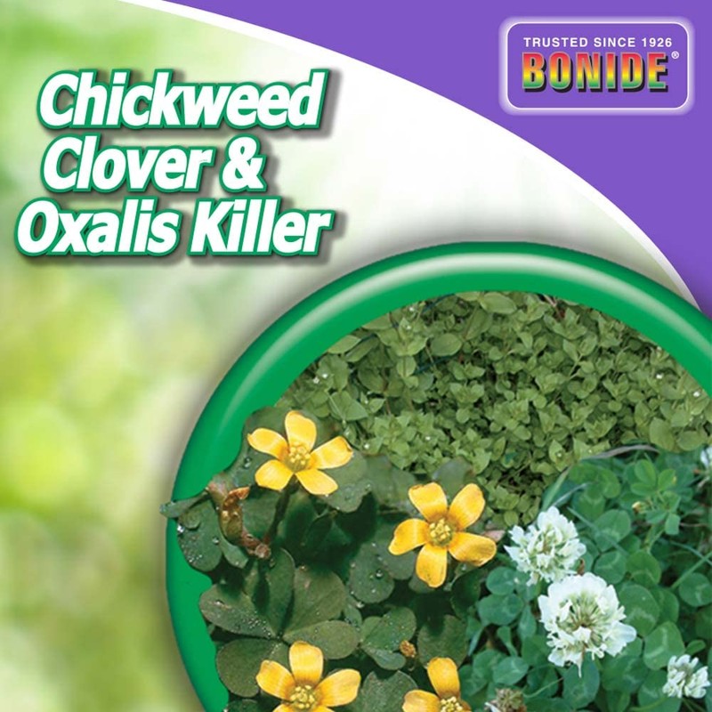 Bonide Chickweed, Clover and Oxalis Killer, 16 oz Concentrate, Controls