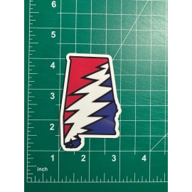 Heartland Sticker Co Alabama Stealie - Grateful Dead - Laminated Vinyl Sticker - 2"x3"