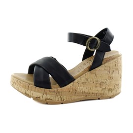 Blowfish Malibu Womens Barbados Wedge Sandal Black 9 M
