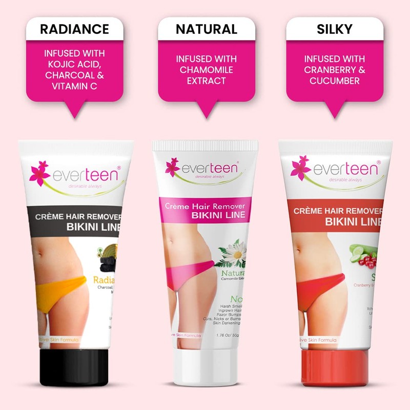 everteen Hair Remover Creme 50g for Bikini Line & Underarms