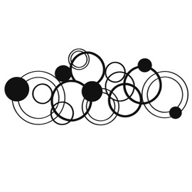 Black Abstract Wall Art, Modern Line Decor for Living Room