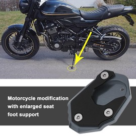 ECSiNG Motorcycle Foot Side Extension Pad Non-Slip Side Stand Magnification Plate Pad Compatible with Kawasaki Z900 Z650 2017-2021 Z1000 SX 2010-2020 ZX6R ZX10R ER6N ER6F Titanium Colour
