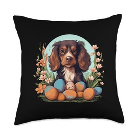 Funny hidden Easter Egg Hunt Funny Colorful Happy Easter Eggs Hunt and Pets Fans Throw Pillow, 18x18, Multicolor