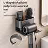 Wall-Mounted Hair Dryer Holder for Bathroom Organization – No-Drill Aluminum