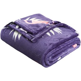 Elegant Comfort Velvet Touch Ultra Plush Christmas Holiday Printed Fleece Throw/Blanket-50 x 60inch, (Flamingo)