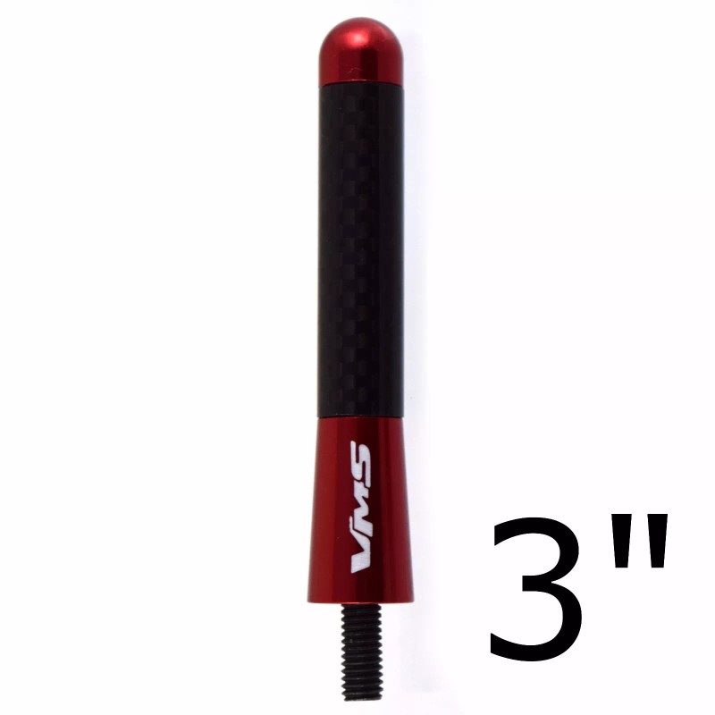 V M S Racing 3" RED CARBON FIBER ALUMINUM STUBBY