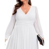 Plus Size Wedding Dress Bride White Long Sleeve Women Bridal
