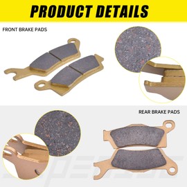 Front and Rear Brake Pads Kit Ceramic Fiber Fit for CAN AM for Outlander 450 Max for Outlander 570 650 Max 2018-2019 1000 Max 2017-2018 for Renegade 500 800R 2012-2015 1000 2012-2014