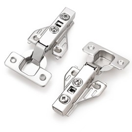 Probrico Full Overlay Soft Close Clip On Face Frame Mounting Cabinet Hinges, Nickel Plated Door Hinges, Concealed Screws 105 Degree Kitchen Cabient Hinges, 15 Pair