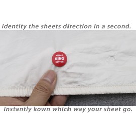 Umttery Bed Sheet Labels for Bedding,Identity The Sheets Direction and Size in Seconds, an Elegant and Easy Solution to Label Sheets, 16 Pack[Mix]