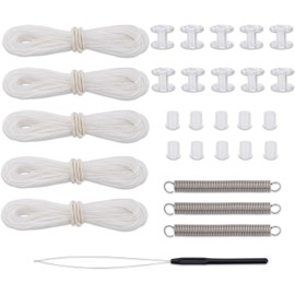 YSD 5Pack Window Shade Restringing Kit Pleated Shade Repair Kit RV Trailer Pleated Shade First Aid Kit Window Shade Restringing Kit for RV(White)
