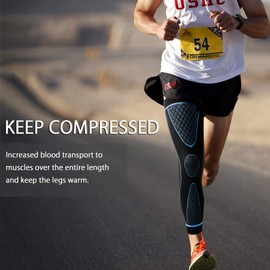 SKDK Full Leg Sleeves Long Compression Leg Sleeve Knee Sleeves Protect Leg, for Man Women Basketball, Arthritis Cycling Sport Football, Reduce Varicose Veins and Swelling of Legs