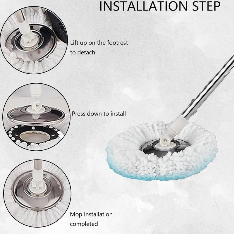 4 Pack Spin Mop Heads Replacement, Mop Head, Spin Mop