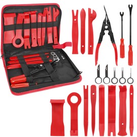 MUETKNYE Car Trim Removal Tool Set 19Pcs Panel Fastener Clips Removal Car Auto Clip Pliers Fastener Remover Set, Trim Removal Install Tool Kit for Panel, Audio,Dash,Window Clip with Storage Bag