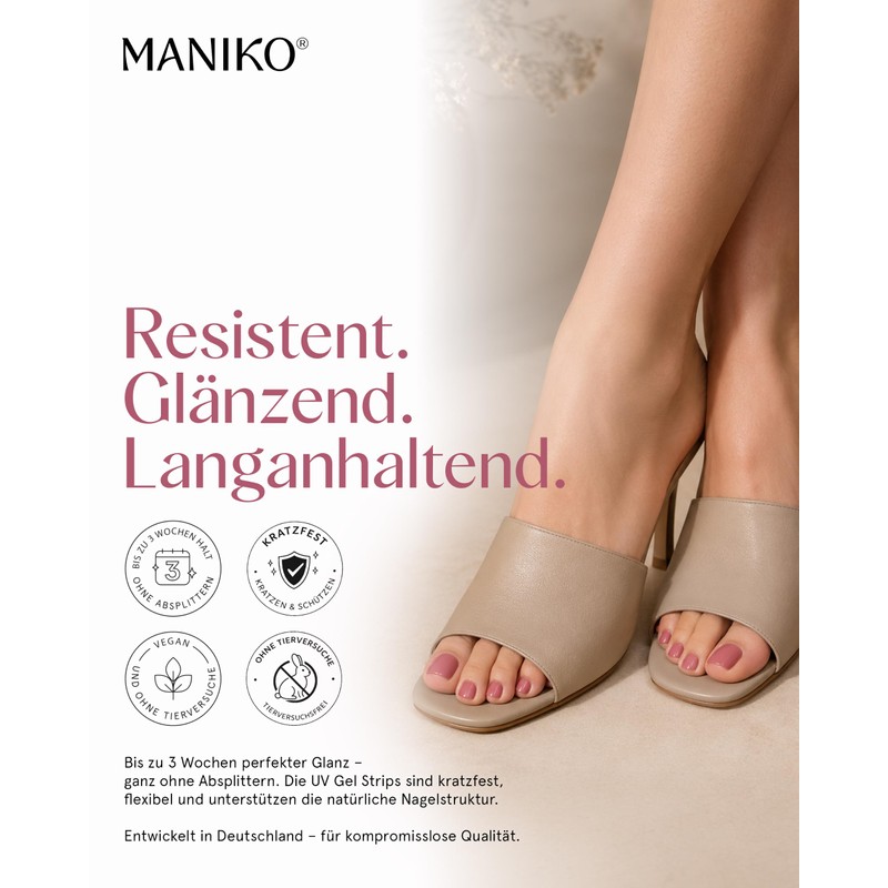 Maniko UV Gel Strips Vintage Velvet Pink - 30 Pedicure
