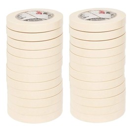 3M Highland Economy Masking Tape, 3/4 inch x 60 Yards – General Purpose Crepe Paper Tape for Bundling, Sealing, and Light-Duty Applications, Pack of 24 | 3M