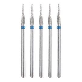 HARFINGTON 5pcs 120-140 Grits Diamond Grinding Bit 2mm Tapered Head 2.35mm Shank 10mm Length Stone Sanding Drill Bits Rotary Tool for Ceramic Glass Nails Grinding Polishing
