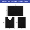 ACCUMTEK Striped Black Bathroom Rug Set 3 Pieces Ultra Soft,