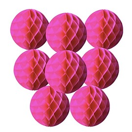 Happy Spring Party Decorations Honeycomb Balls, Set of 8 (15cm, Peach)